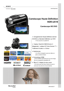 Caméscope Haute Définition HDR-UX19