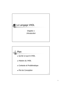 Le Langage VHDL Plan