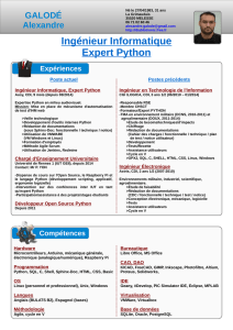 CV Alexandre GALODE, Expert Python