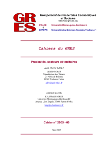 Cahier du GRES 2005-09