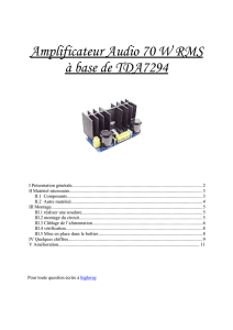 Amplificateur Audio 70 W RMS à base de TDA7294