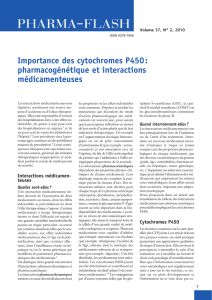 Importance des cytochromes P450 : pharmacogénétique et