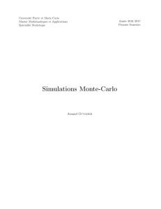 Simulations Monte-Carlo - Laboratoire de Statistique Théorique et