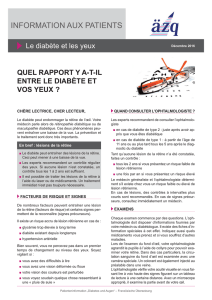 Übersetzung in Französisch: Diabetes und Augen