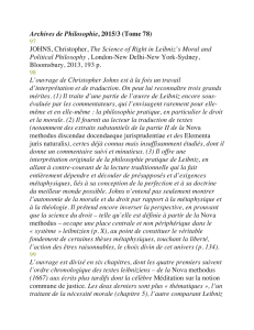 Archives de Philosophie, 2015/3 (Tome 78) JOHNS