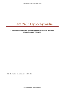 Item 248 : Hypothyroïdie