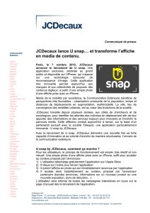 JCDecaux lance U snap… et transforme l`affiche en media de contenu.