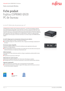 Fiche produit Fujitsu ESPRIMO Q920 PC de bureau