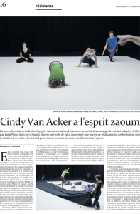 Cindy Van Acker a l`esprit zaoum