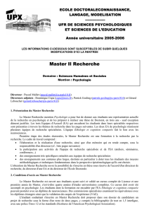 Master II Recherche - Université Paris Nanterre