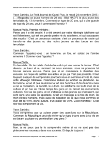 Manuel Valls au Petit Journal de Canam Plus le 24 novembre 2015