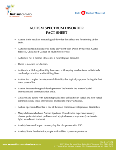 autism spectrum disorder fact sheet