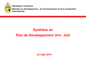 Synthèse du Plan de Développement 2016