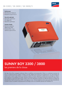 SUNNY BOY 3300 / 3800 - Les premiers de la classe