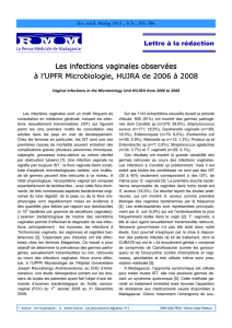 Les infections vaginales observées Les infections vaginales