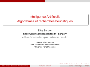 Intelligence Artificielle Algorithmes et recherches heuristiques