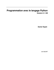 Programmation avec le langage Python