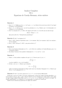 Analyse Complexe TD 1 Equations de Cauchy