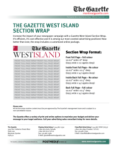 the gazette west island section wrap