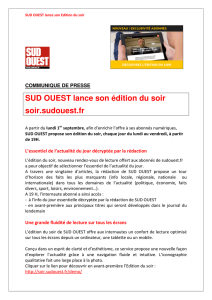 Communiqué de SUD OUEST - Club de la Presse de Bordeaux