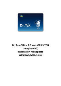 Dr. Tax Office 3.0 avec ORIENTDB (remplace H2) Installation