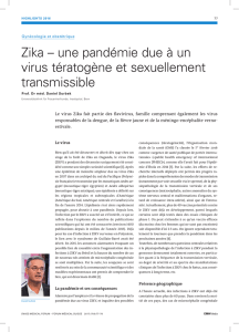 Zika – une pandémie due à un virus tératogène et sexuellement