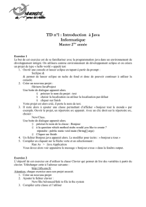TD no1 : Introduction à Java Informatique - CEA-Irfu