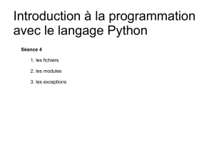 Introduction à la programmation avec le langage Python
