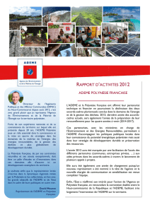 Pages de Rapport d`activités 2012 de l` ADEME en PF