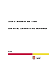 Guide d`utilisation des lasers Service de sécurité et de prévention