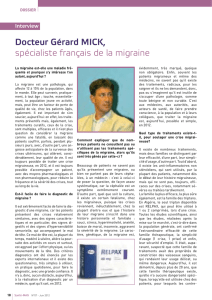 Docteur Gérard MICK, spécialiste français de la migraine