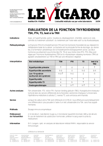 evaluation de la fonction thyroidienne