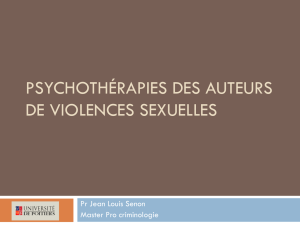 Psychothérapies des Auteurs de Violences Sexuelles