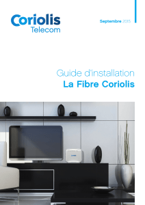 Guide d`installation La Fibre Coriolis
