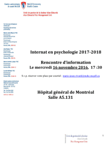 Internat en psychologie 2017-2018 Rencontre d`information Hôpital