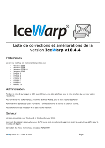 Liste de corrections et améliorations de la version IceWarp v10.4.4
