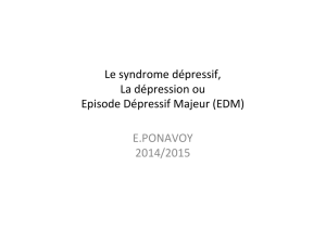 2016 - Syndrome depressif et depression