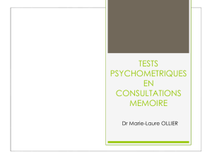 Tests psychométriques en consultation mémoire