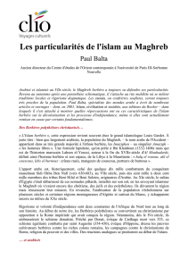 Les particularités de l`islam au Maghreb