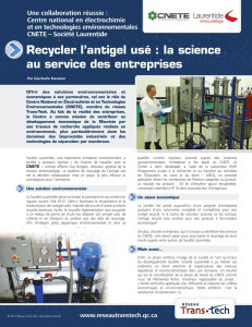 Recycler l`antigel usé : la science au service des entreprises