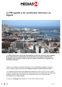 Le FMI appelle à de «profondes réformes» en Algérie