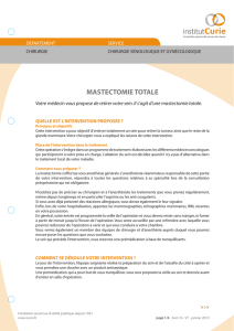 MASTECTOMIE TOTALE - cancersdusein.curie.fr
