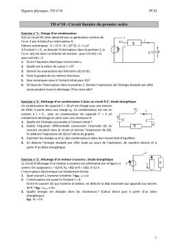 Exercices Sur Les Dipôles Rc , Rl , Et Rlc