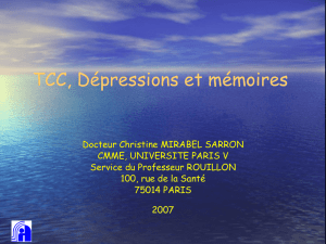 TCC, Dépressions et mémoires
