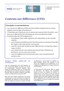 Contrats sur différence (CFD) - ESMA