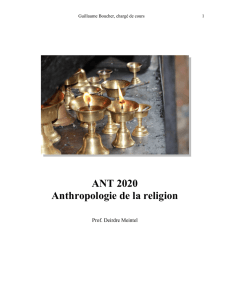 Consulter le plan de cours de Anthropologie de la religion