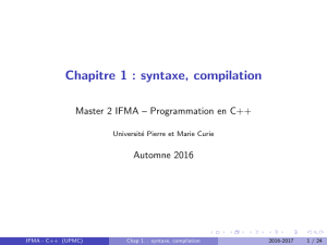 Chapitre 1 : syntaxe, compilation