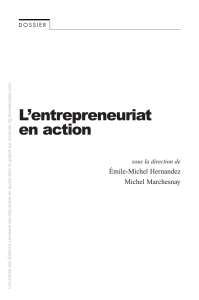 L`entrepreneuriat en action - Revue Française de Gestion