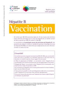 Hépatite B - Vaccination - Repères pour votre pratique