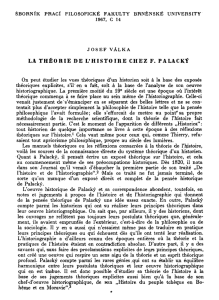 LA THÉORIE DE L`HISTOIRE CHEZ F. PALACKY